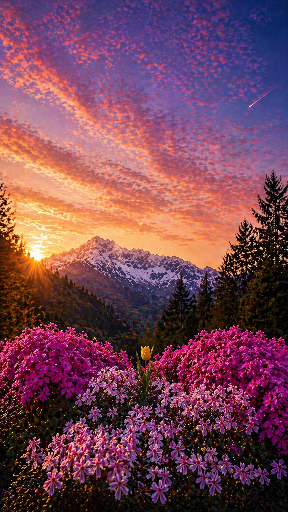 L'Adamello Collection – Tramonto tra i Fiori | Bundle Wall Art Stampabile | Poster, Sfondi Desktop & Mobile | Download Istantaneo