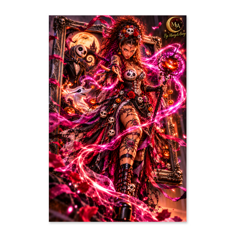Poster 50x75 Strega gotica tra la magia di Halloween