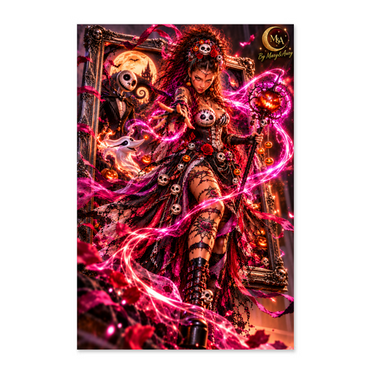 Poster 50x75 Strega gotica tra la magia di Halloween