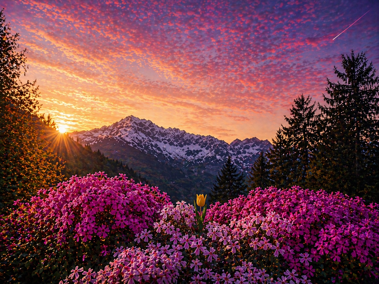 L'Adamello Collection – Tramonto tra i Fiori | Bundle Wall Art Stampabile | Poster, Sfondi Desktop & Mobile | Download Istantaneo