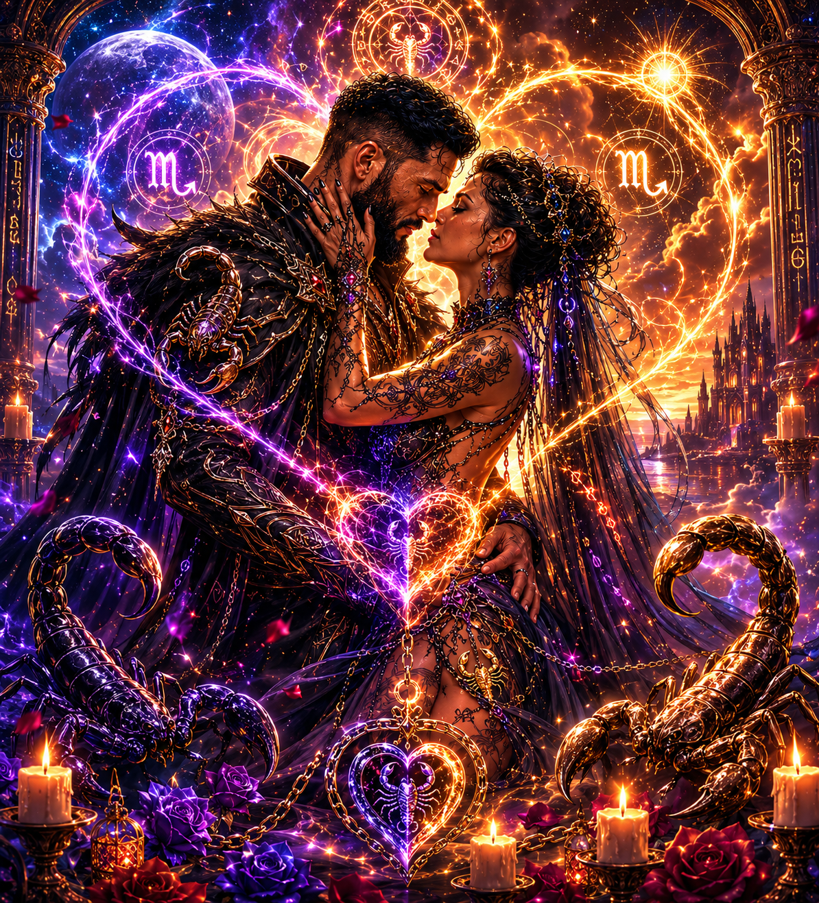 Guardiani Eterni degli Scorpioni – Dark Fantasy Digital Art | By Mary&Aury