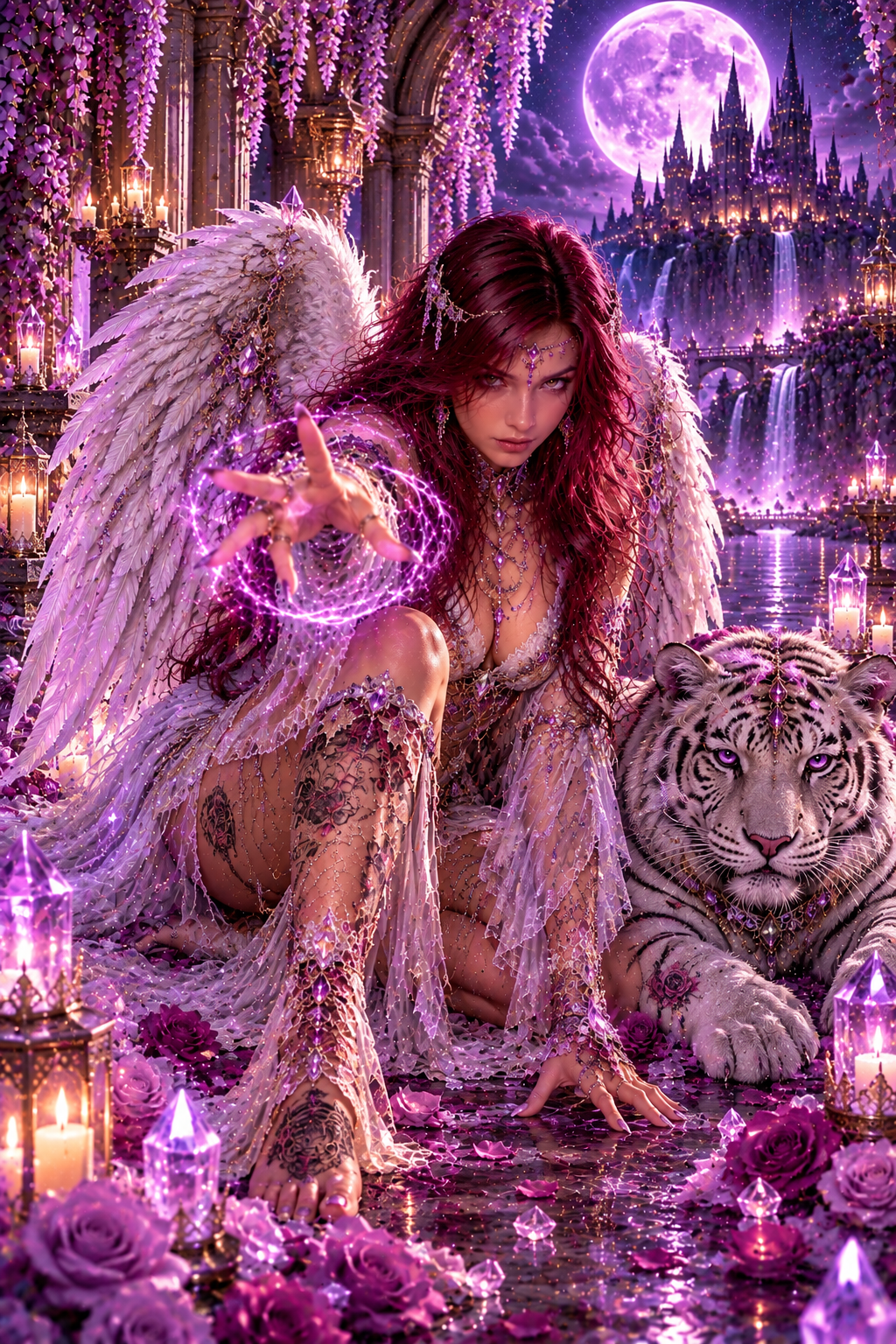 Angelo della Luna Viola – Digital Art Fantasy | By Mary&Aury