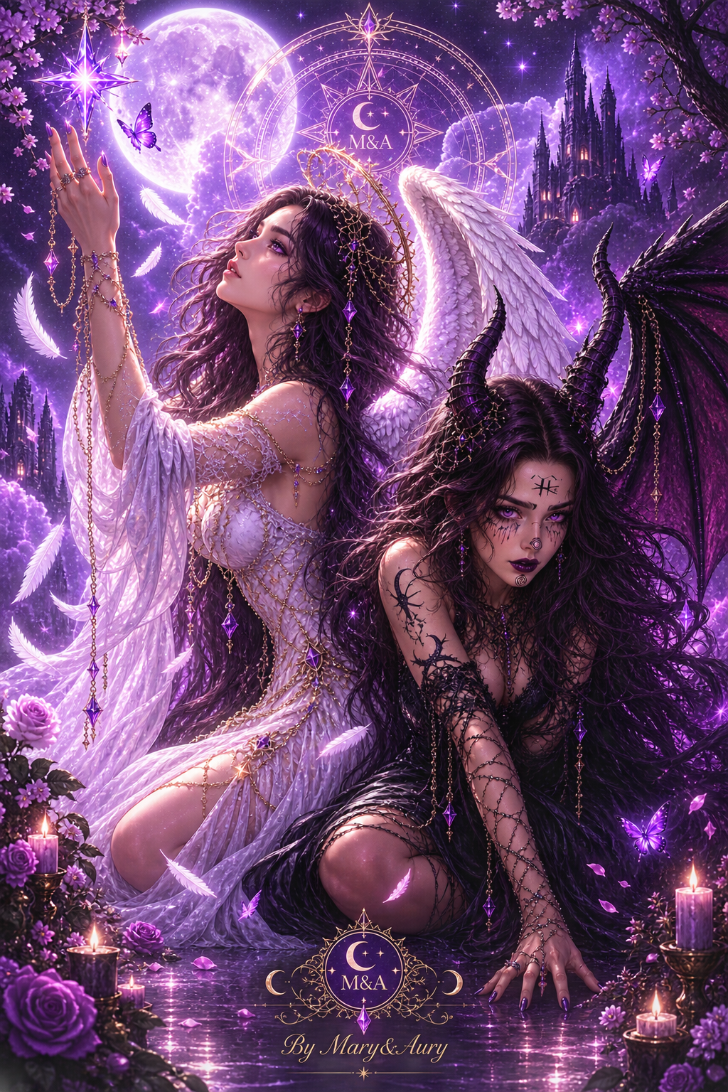 Angelo e demone sotto la luna viola – Aurora Angel & Demon