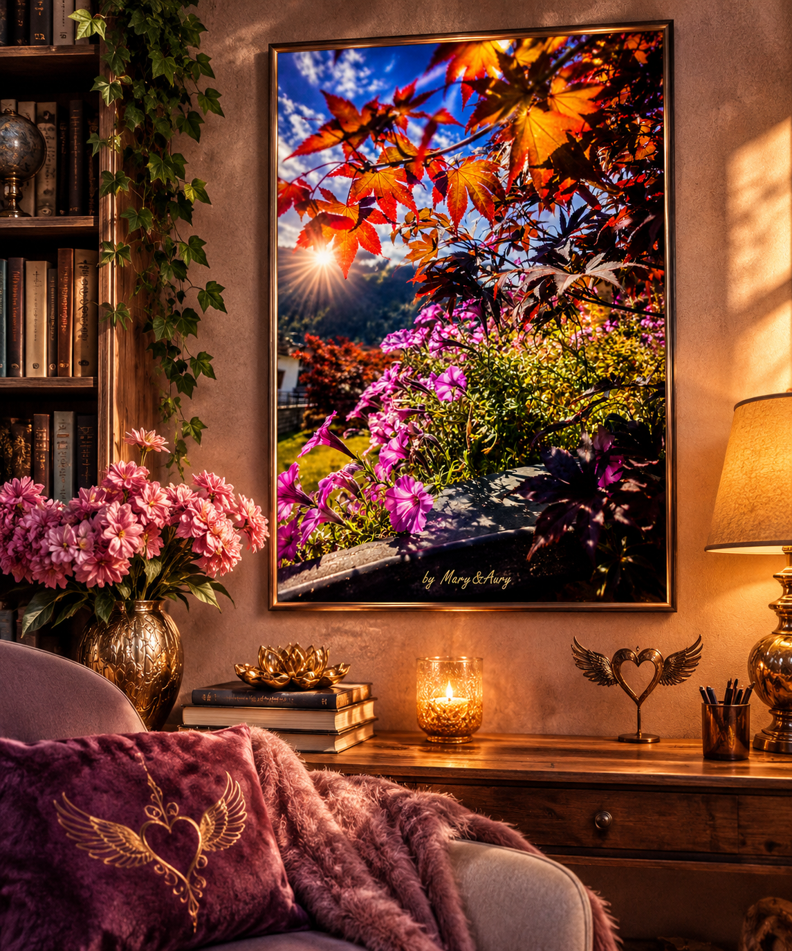 Angolo lettura autunnale incantato – mockup poster Mary&Aury