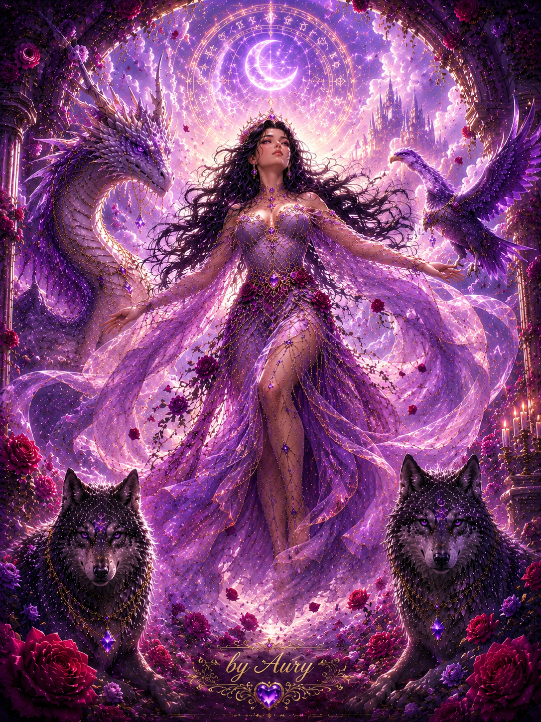 Regina Incantata nel Giardino Incantato | Poster Fantasy Digitale PNG HD