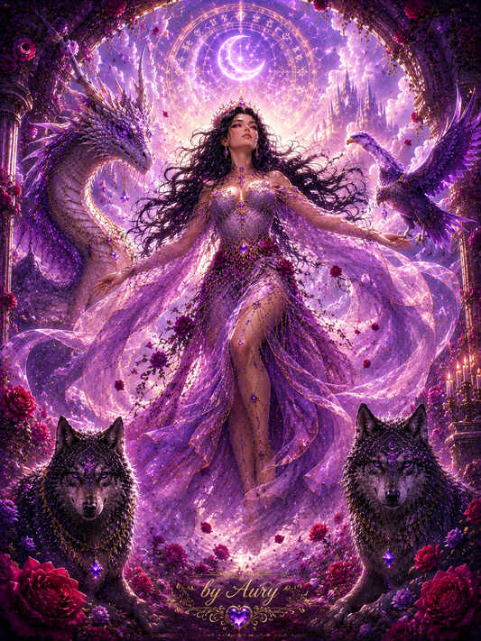 Regina Incantata nel Giardino Incantato | Poster Fantasy Digitale PNG HD