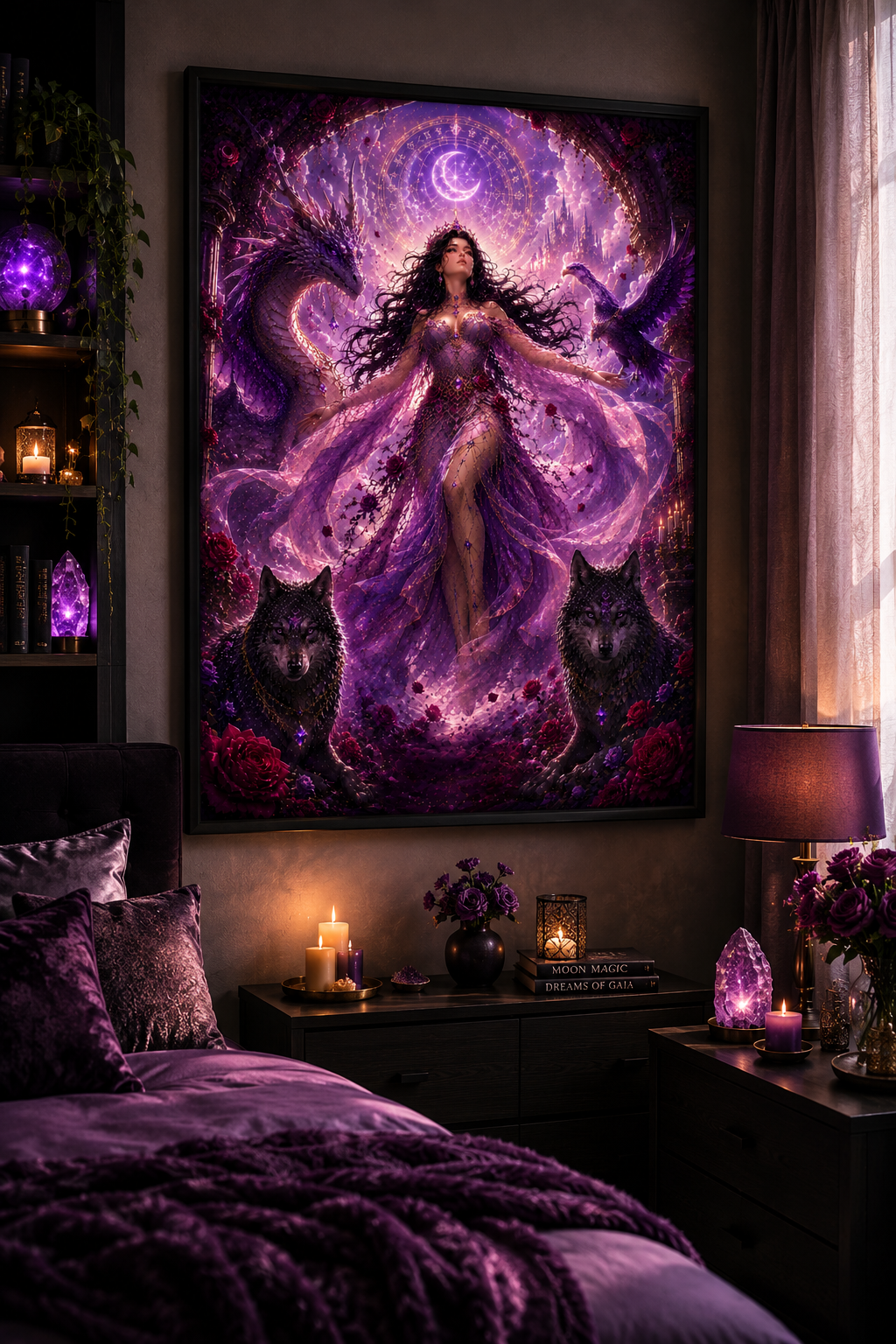 Regina Incantata nel Giardino Incantato | Poster Fantasy Digitale PNG HD