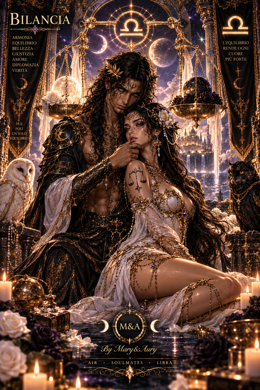 Bilancia Zodiac Fantasy Art Mary&Aury – illustrazione digitale