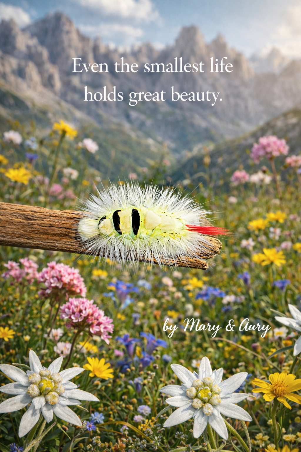 Alpine Butterfly & Flowers – Dolomites Wall Art | Printable Poster | Mary&Aury