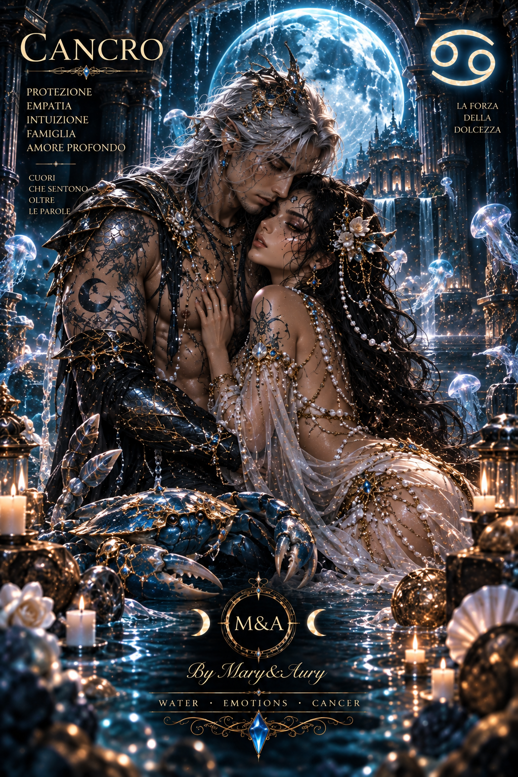 Cancro Zodiac Fantasy Art Mary&Aury – illustrazione digitale
