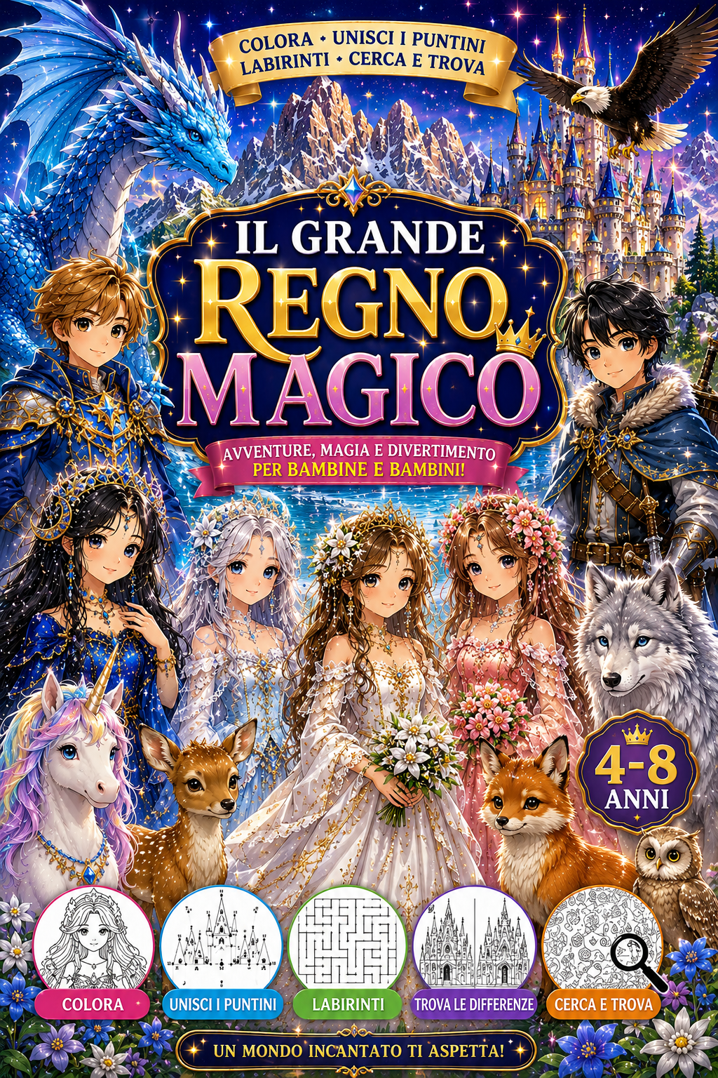 Il Grande Regno Magico — Libro di Attività per Bambini 4-8 Anni (PDF Digitale)