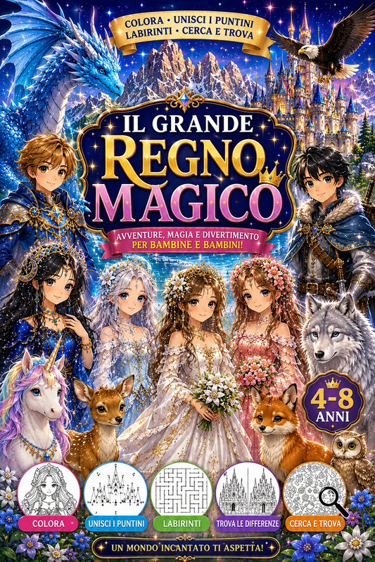 Il Grande Regno Magico — Libro di Attività per Bambini 4-8 Anni (PDF Digitale)