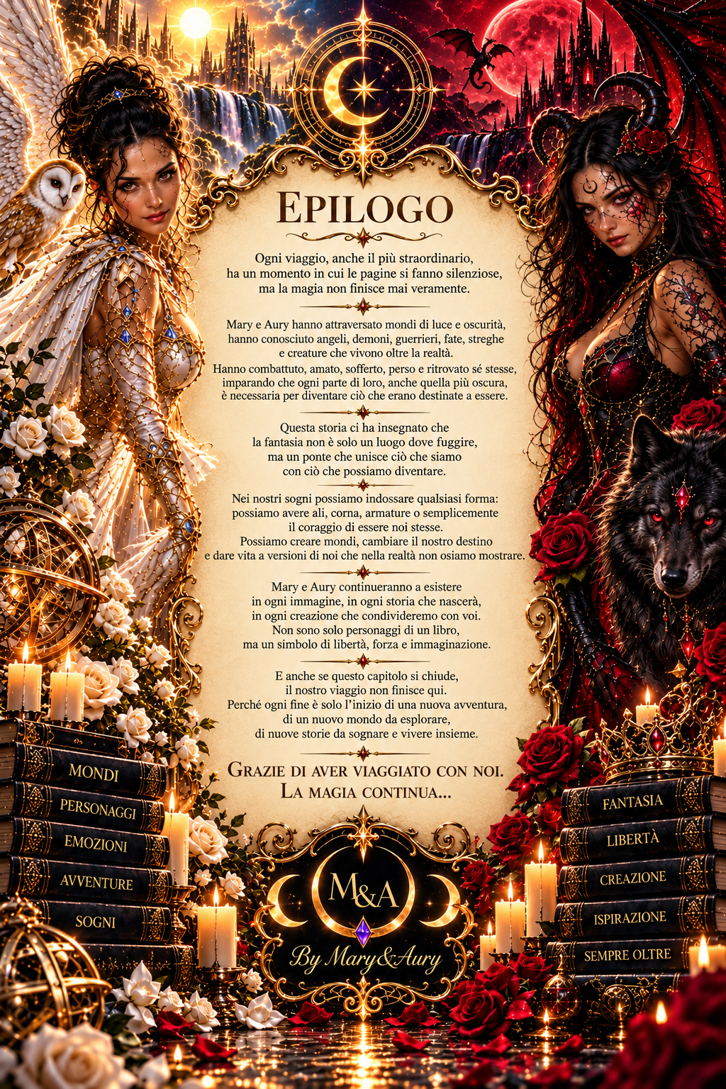 Epilogo illustrato tra luce e oscurità