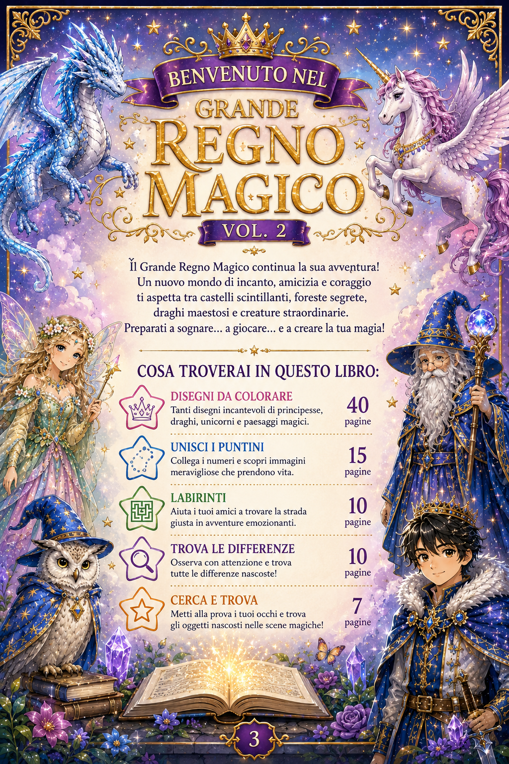 Il Grande Regno Magico Vol. 2 – Libro da Colorare e Attività per Bambini