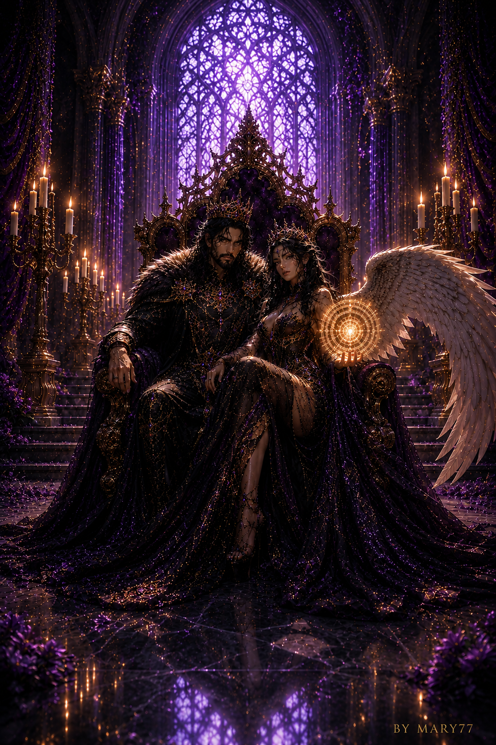 Re e Regina 🖤 Amore – Coppia Fantasy Eterna | Poster Romance Gotico Dark by Mary77