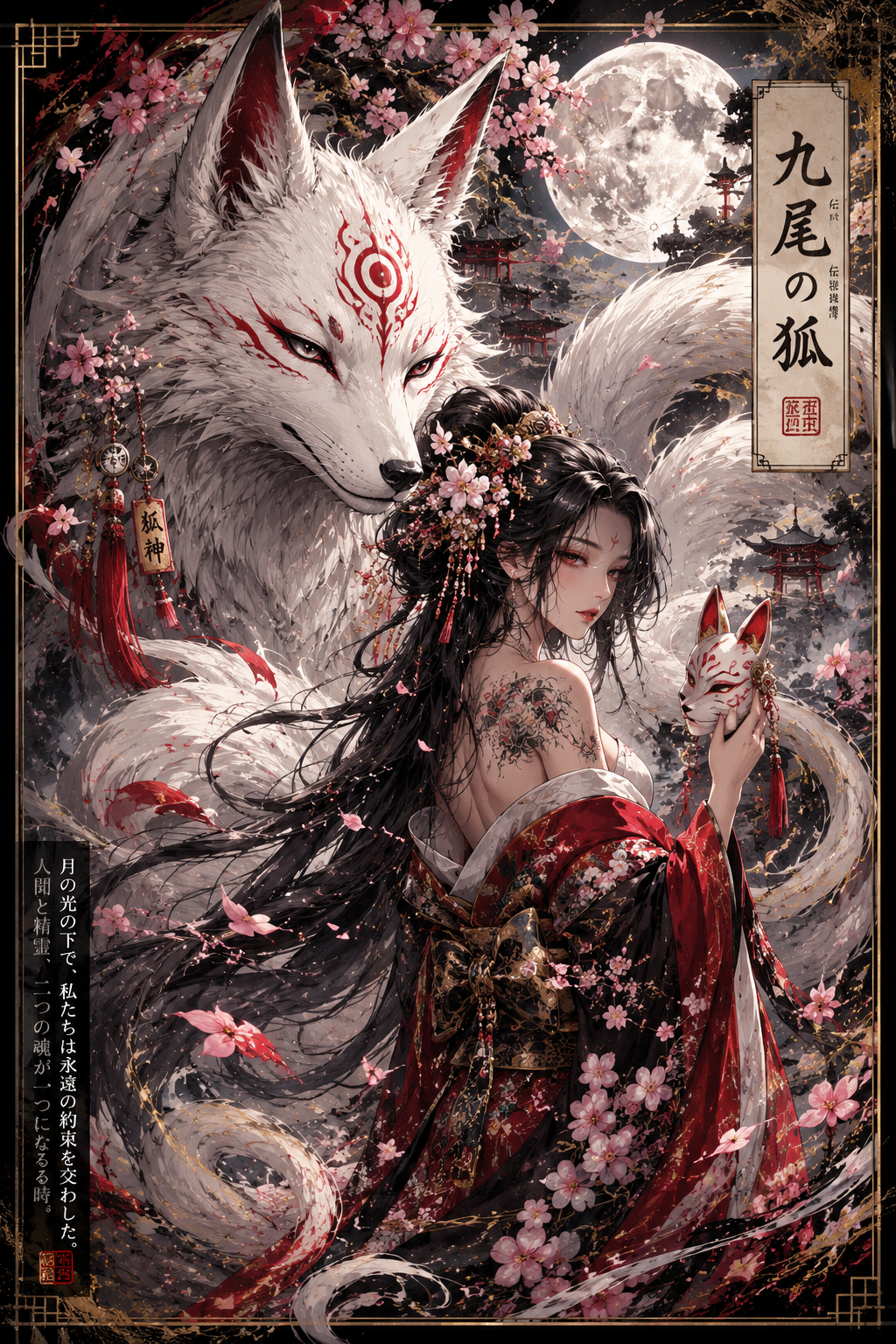 Kitsune Spirit – Poster Fantasy Manga Giapponese | 5 Formati HD