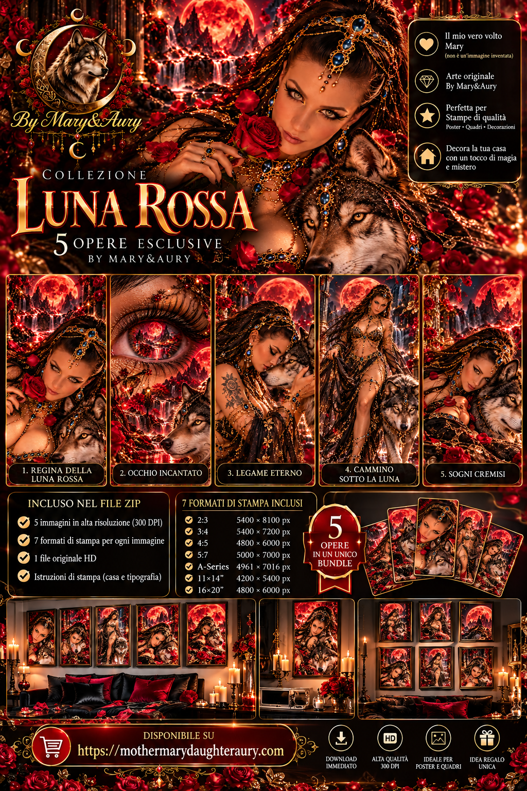 Luna Rossa – presentazione della collezione di 5 opere By Mary&Aury