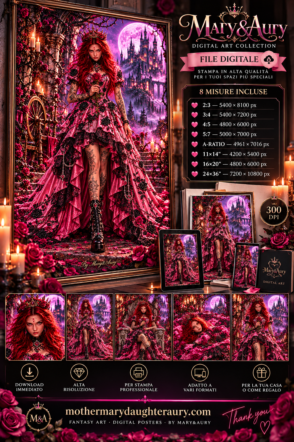 Gothic Rose Princess – presentazione collezione digitale Mary&Aury