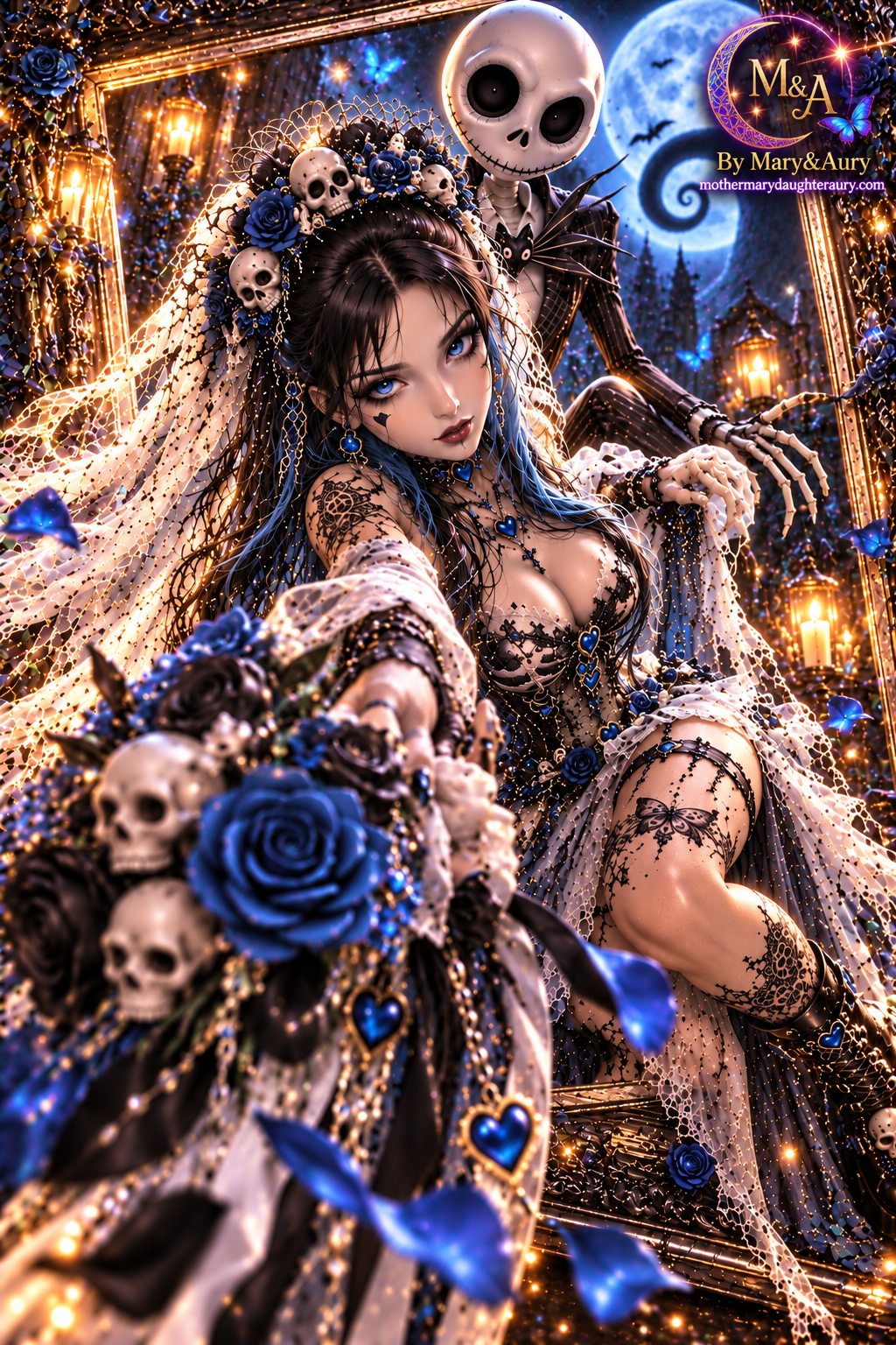 Sposa gotica sotto la luna blu