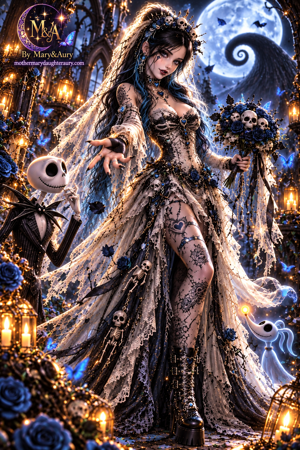 Sposa gotica sotto la luna incantata