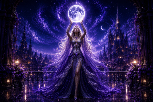 Regina della Luna – Pack Sfondi Samsung | Arte Digitale Fantasy Dea Celestiale