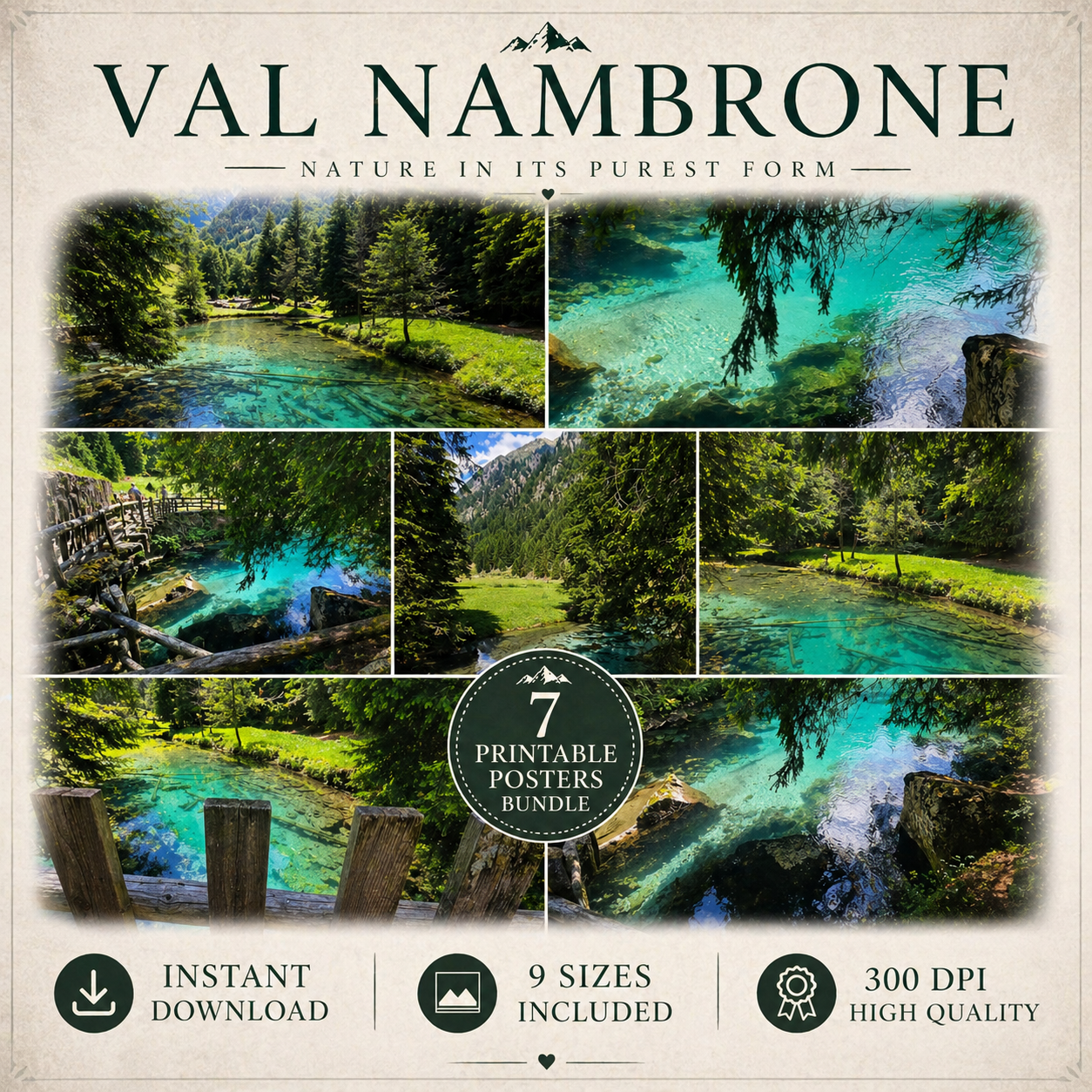 Val Nambrone Wall Art Set | 7 Printable Posters Bundle | Italian Alps Photography | Nature Landscape Prints | Instant Download | 300 DPI