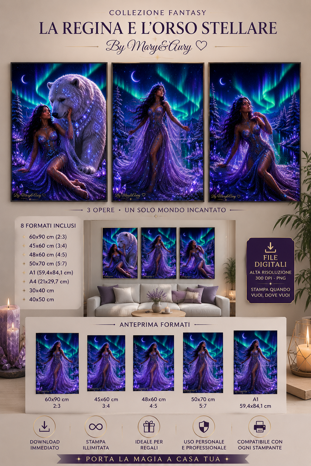La Regina e l'Orso Stellare – mockup collezione – By Mary&Aury