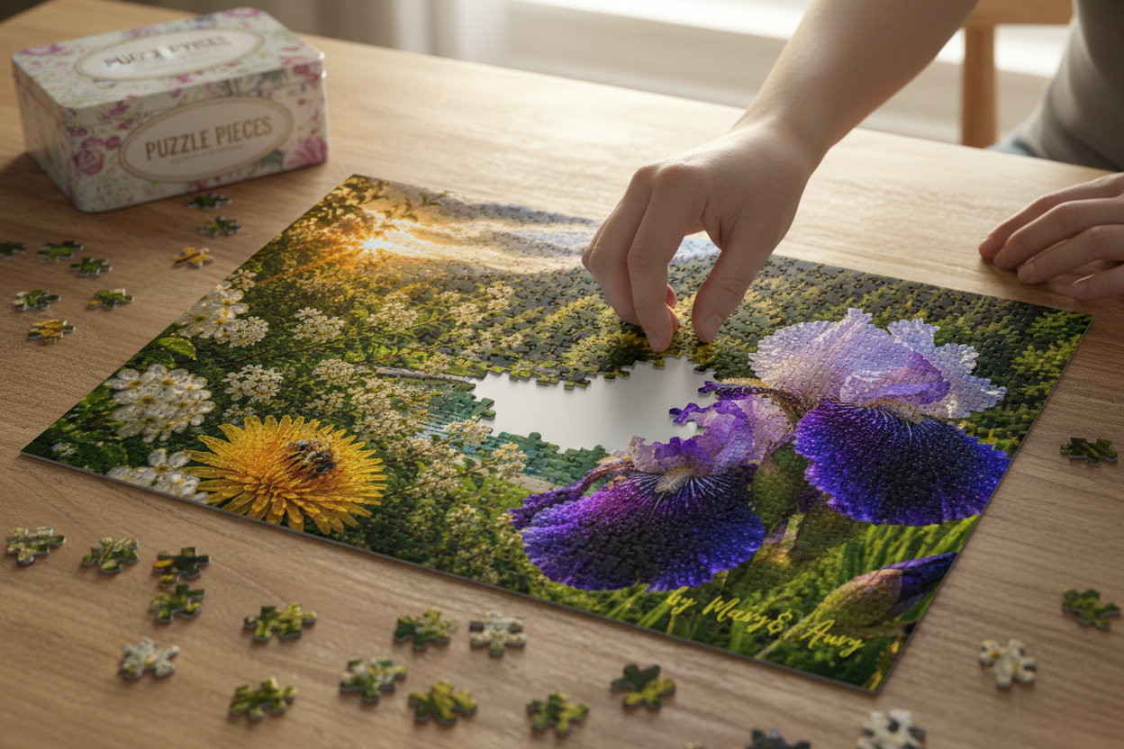 Puzzle Iris & Natura – 1000 Pezzi in Scatola di Latta | Mary & Aury