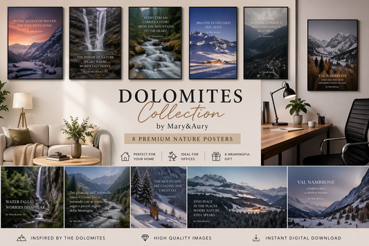 Bundle 8 Poster Naturalistici – Dolomiti Wall Art | Stampe Paesaggistiche per Casa & Ufficio | Download Digitale Istantaneo by Mary&Aury