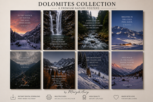 Bundle 8 Poster Naturalistici – Dolomiti Wall Art | Stampe Paesaggistiche per Casa & Ufficio | Download Digitale Istantaneo by Mary&Aury